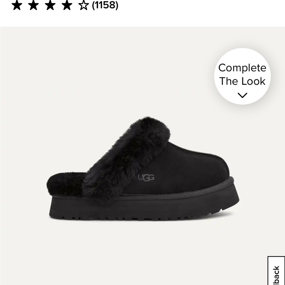 UGG Disquette Black Slippers